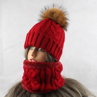 Womens Pom-Pom Scarf Winter Hat