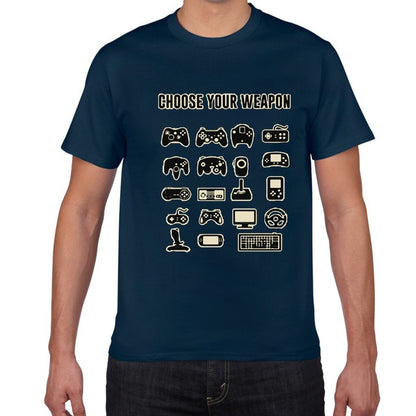 Mens Funny Choose Your Weapon Gamer Video Games Tshirt Top Tee
