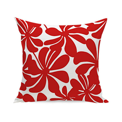 Nordic Red White Velvet Geometric Cushion Cover Pillow Case