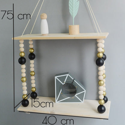Kids Room Wooden Wall Hanging Shelf Nordic Decor