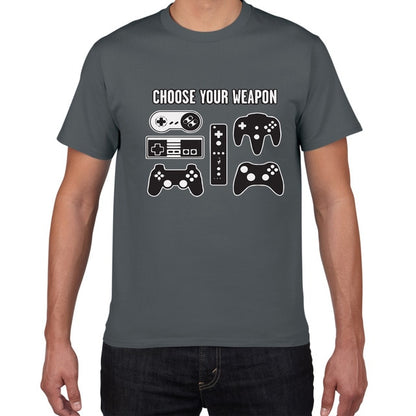 Mens Funny Choose Your Weapon Gamer Video Games Tshirt Top Tee