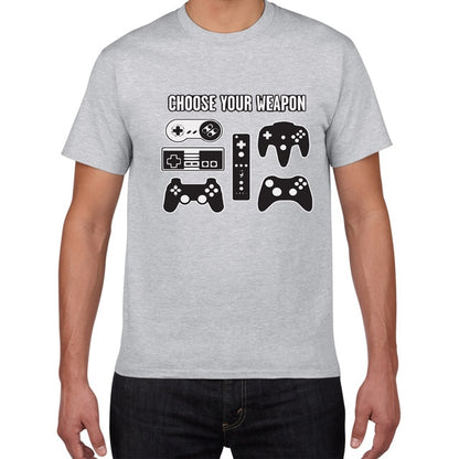 Mens Funny Choose Your Weapon Gamer Video Games Tshirt Top Tee