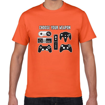 Mens Funny Choose Your Weapon Gamer Video Games Tshirt Top Tee