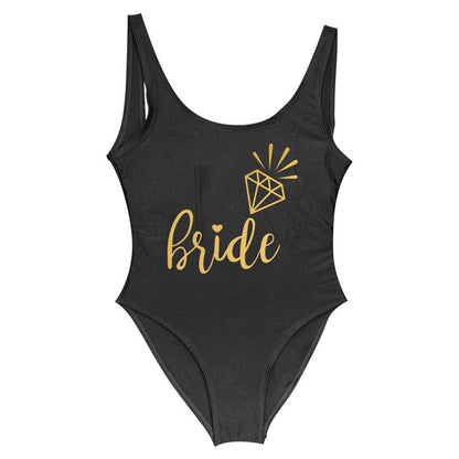 Bachelorette One Piece Swimsuit Bride Squad