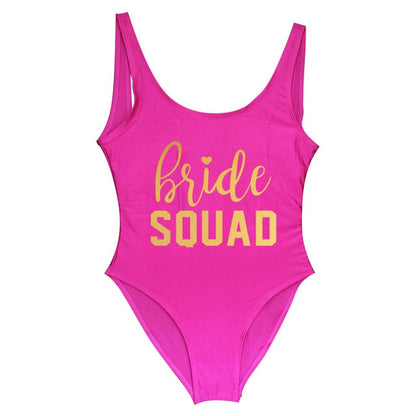 Bachelorette One Piece Swimsuit Bride Squad