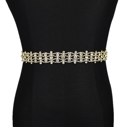 Silver Bridal Belt Rhinestone Waistband