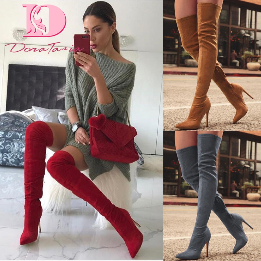 4 COLORS Over the Knee High Heel Boots /Botas de mujer