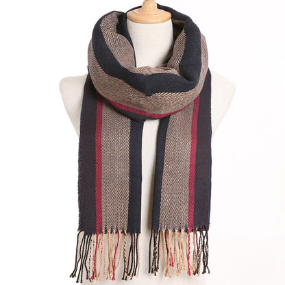Mens Luxury Design Scarf Foulard Plaid Scarves Poncho Casual Winter