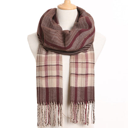 Mens Luxury Design Scarf Foulard Plaid Scarves Poncho Casual Winter