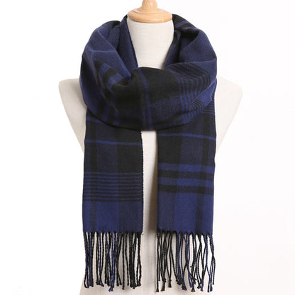 Mens Luxury Design Scarf Foulard Plaid Scarves Poncho Casual Winter