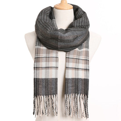 Mens Luxury Design Scarf Foulard Plaid Scarves Poncho Casual Winter