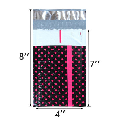 10PCS Small Pink Polka Dots Poly Padded Bubble Envelope Mailers