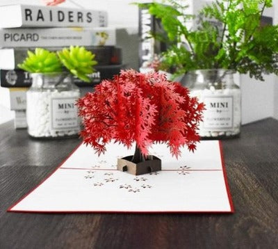 3D Pop Up Romantic Flowers Tree Bouquet Cards