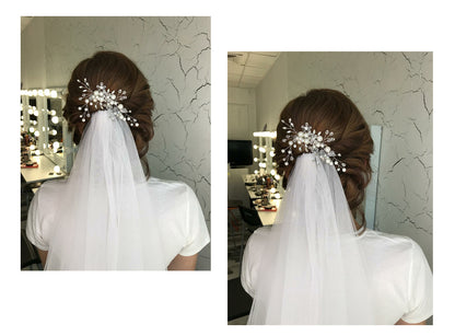 Wedding Crystals Pearls Hair Comb