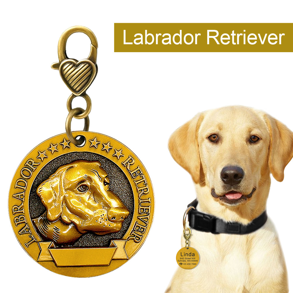 Dog ID Name Tag Engraved Personalized Metal