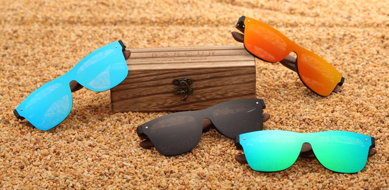 Mens Natural Black Walnut Sunglasses Polarized Wooden UV400 Glasses