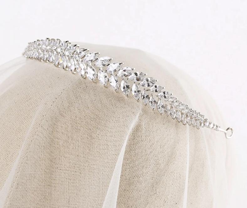 Crystal Leaf Wedding Tiara Headband