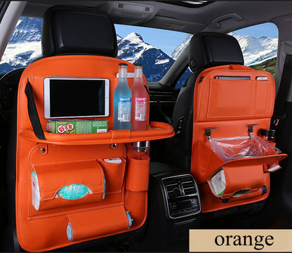 Leather Car Back Seat Table Organizer