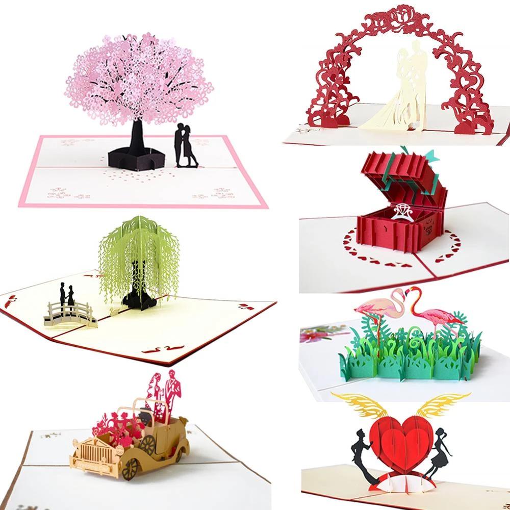 3D Pop Up Valentines Wedding Love Engagement Card
