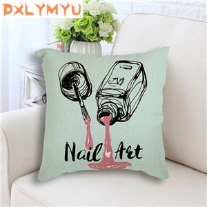 Nail Polish Nordic Art Print Pillow Case Cover