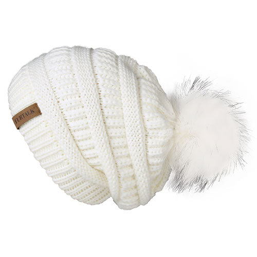 Winter Knitted Pompom Slouchy Beanie Skullies