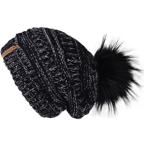 Winter Knitted Pompom Slouchy Beanie Skullies