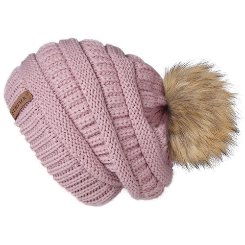 Winter Knitted Pompom Slouchy Beanie Skullies