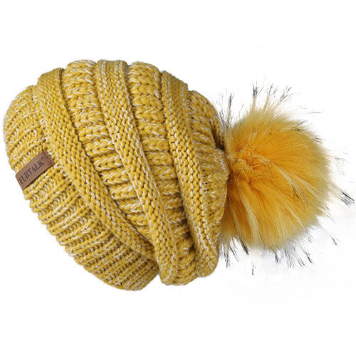 Winter Knitted Pompom Slouchy Beanie Skullies