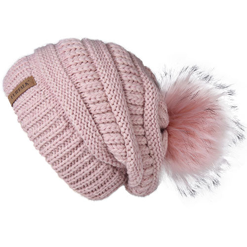 Winter Knitted Pompom Slouchy Beanie Skullies