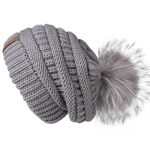 Winter Knitted Pompom Slouchy Beanie Skullies