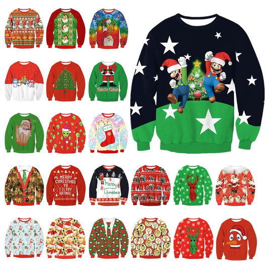 Ugly Christmas Sweater Holiday Santa Elf Snowman