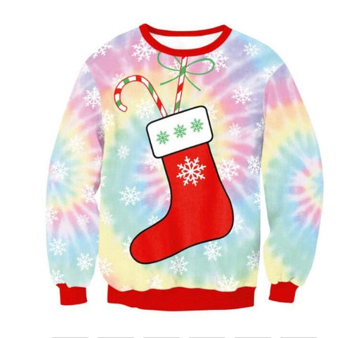 Ugly Christmas Sweater Holiday Santa Elf Snowman