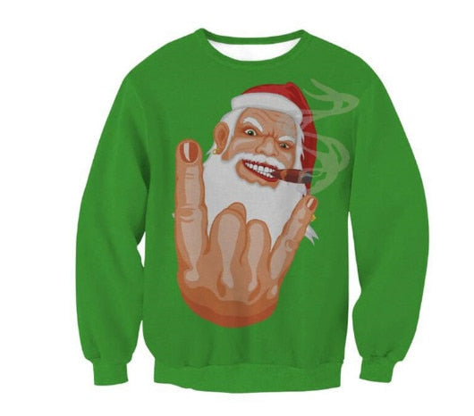 Ugly Christmas Sweater Holiday Santa Elf Snowman