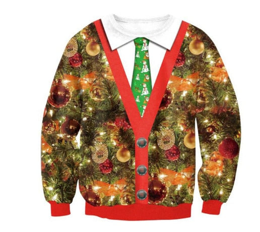 Ugly Christmas Sweater Holiday Santa Elf Snowman