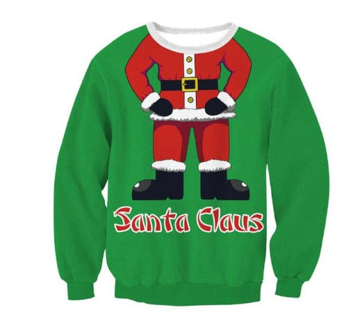 Ugly Christmas Sweater Holiday Santa Elf Snowman