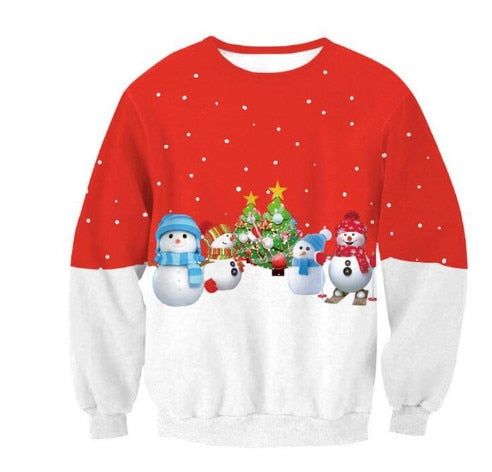 Ugly Christmas Sweater Holiday Santa Elf Snowman