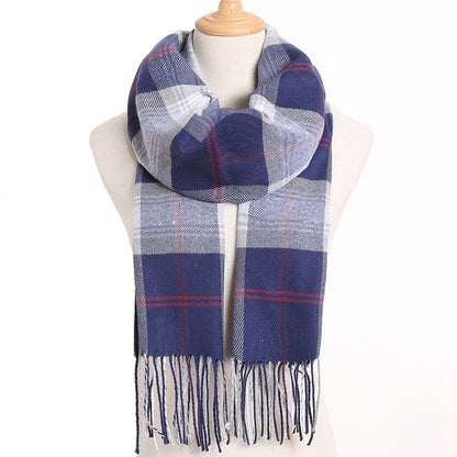 Womens Plaid Winter Fall Scarf Cashmere