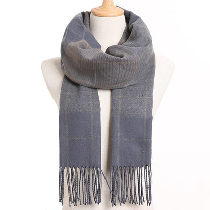 Womens Plaid Winter Fall Scarf Cashmere