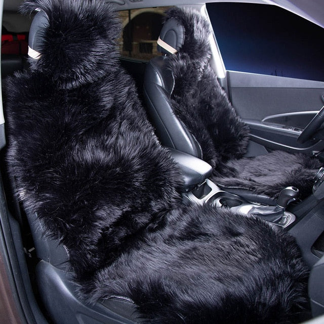 2pc Set Faux Fur Car Seat Cover