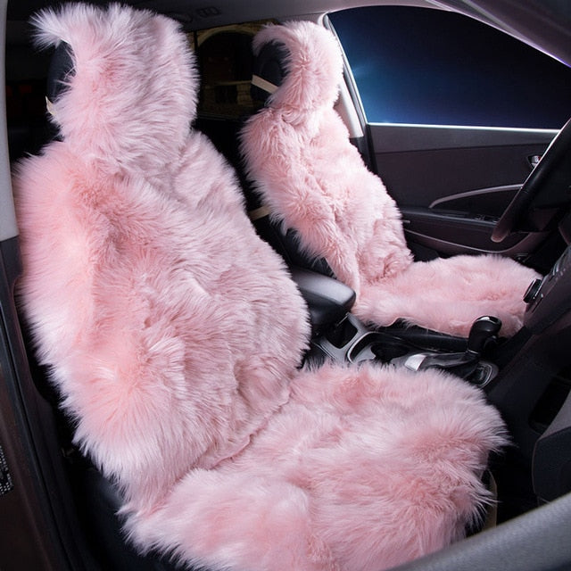 2pc Set Faux Fur Car Seat Cover