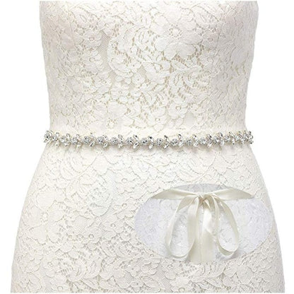 Silver Bridal Belt Rhinestone Waistband