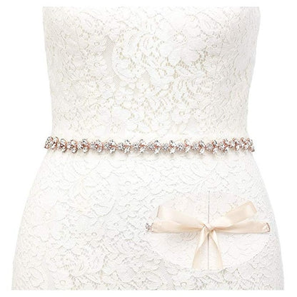 Silver Bridal Belt Rhinestone Waistband