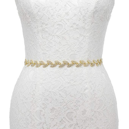 Silver Bridal Belt Rhinestone Waistband