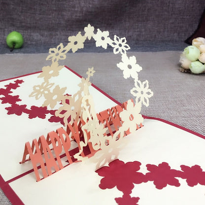 Birthday Love Postcard Greeting 3D Pop Up Cards