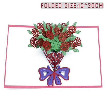 3D Pop Up Mothers Day Flower Greeting Birthday Card