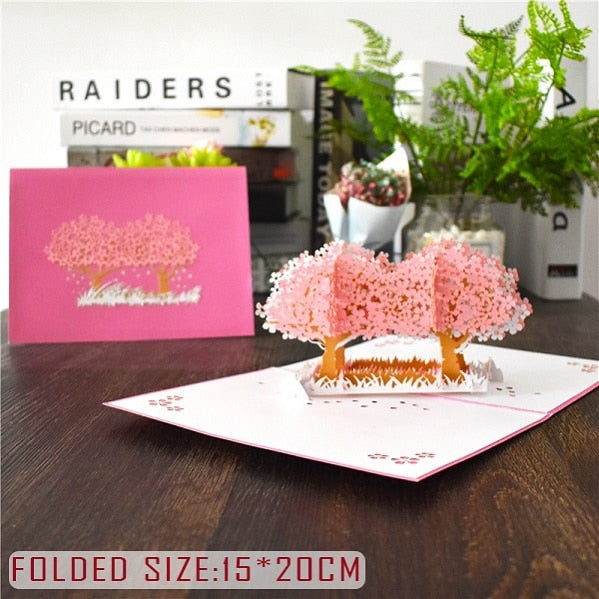 3D Pop Up Mothers Day Flower Greeting Birthday Card