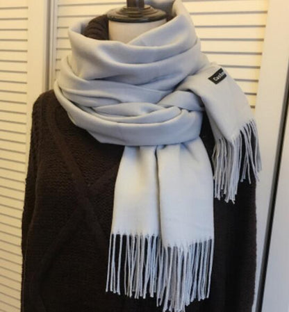 24 Solid COLORS Cashmere Long Scarves with Tassels