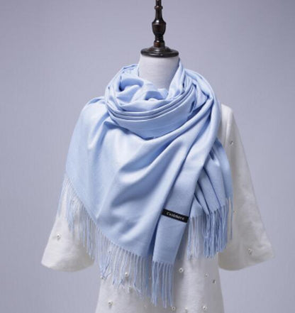 24 Solid COLORS Cashmere Long Scarves with Tassels