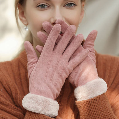 Women Winter Touch Screen Suede Gloves