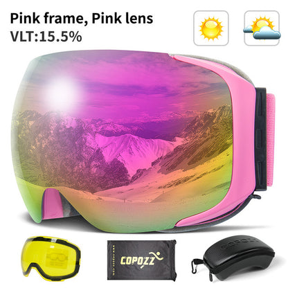 Magnetic Ski Goggles UV400 Anti-fog Glasses